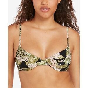 Volcom Midnight Tropic Underwire Bikini Top In Black Multi M